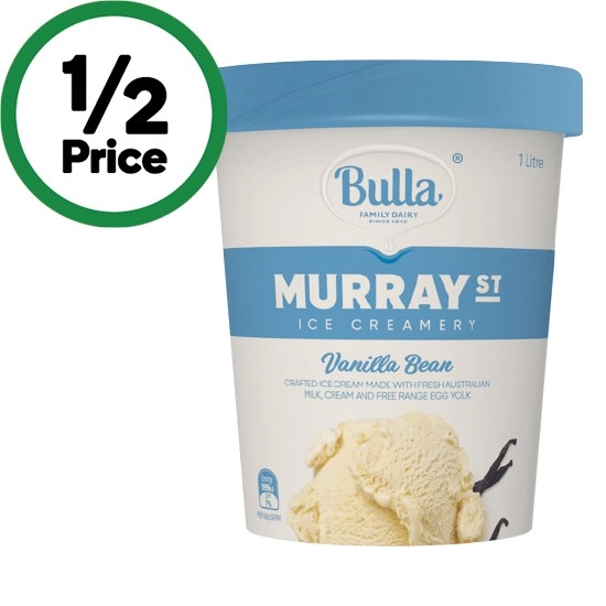 Bulla Murray St Ice Cream Tubs 1 Litre – From the Freezer