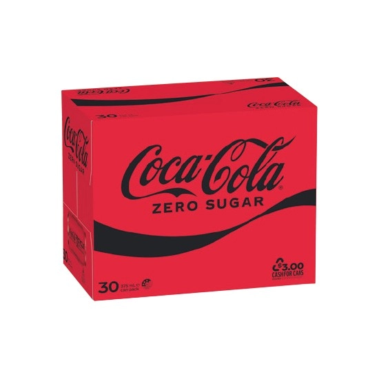 Coca-Cola Classic, Diet or Zero Sugar Soft Drink Varieties 30 x 375ml