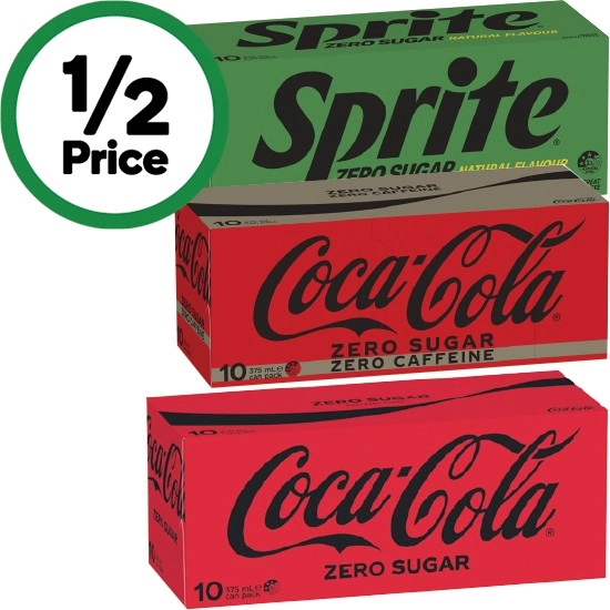 Coca-Cola, Sprite or Fanta Soft Drink Varieties 10 x 375ml