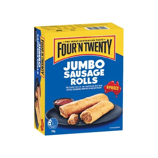 Four’N Twenty Jumbo Sausage Rolls 700g Pk 6