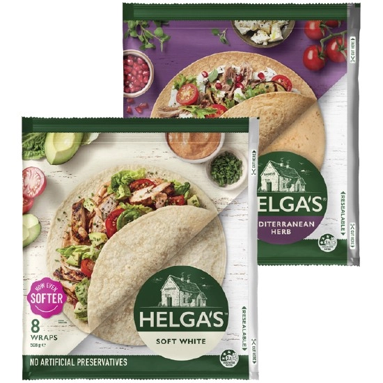 Helga’s Wrap Varieties 445-508g Pk 7-8 – Excludes Lower Carb