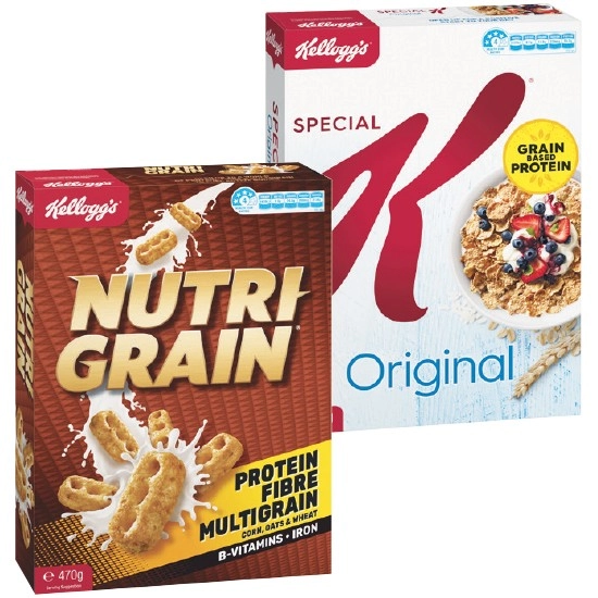 Kellogg’s Nutri-Grain 470g or Special K 500g