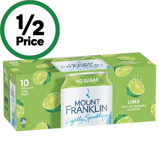 Mount Franklin Lightly Sparkling Water 10 x 375ml