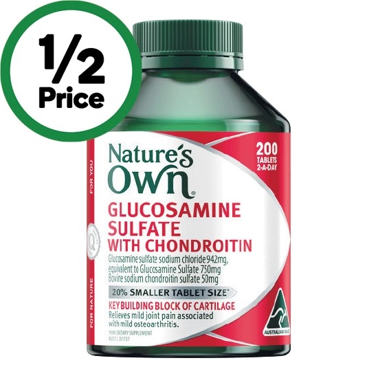 Nature’s Own Glucosamine Sulfate & Chondroitin 1500mg Tablets Pk 200~