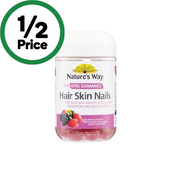 Nature’s Way Adult Vita Gummies Hair Skin Nails Pk 60~