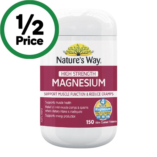 Nature’s Way High Strength Magnesium Tablets Pk 150~