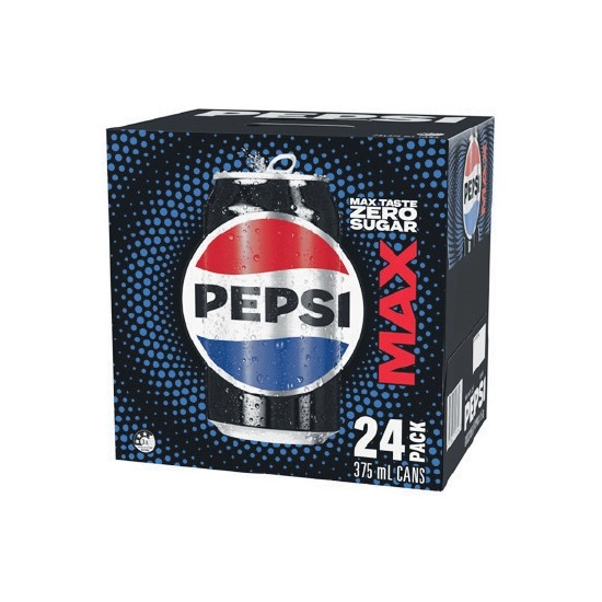 Pepsi Max, Mountain Dew, Solo Zero Sugar or Sunkist Zero Sugar Soft Drink Varieties 24 x 375ml