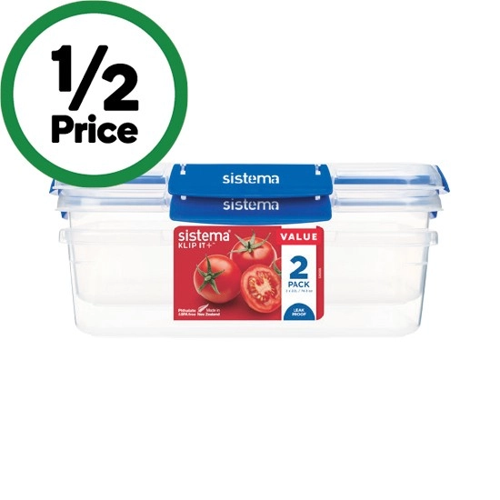 Sistema Klip It Plus Rectangle 2.2 Litre Pk 2