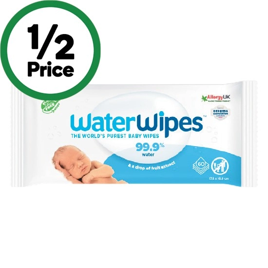 Waterwipes Fragrance Free Baby Wipes Pk 60