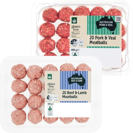 Woolworths Beef & Lamb, Pork & Veal or & Veg Meatballs 400g