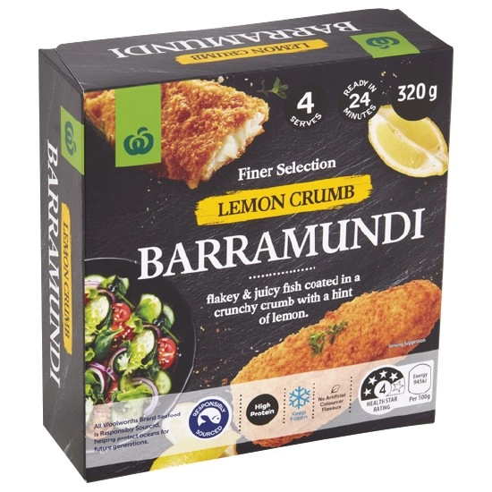 Woolworths Lemon Crumb Barramundi 320g – From the Freezer