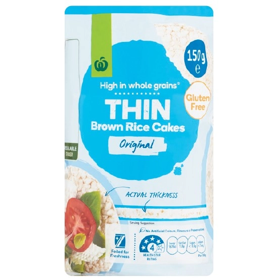 Woolworths Thin Brown Rice Cakes 150g