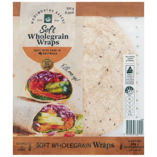 Woolworths Wraps 360g Pk 8