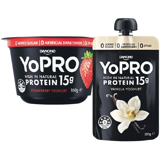 YoPRO High Protein Yoghurt Pot or Pouch 150-160g – From the Fridge