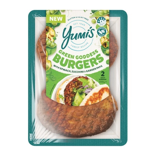 Yumi’s Green Goddess Burgers 200g – From the Fridge