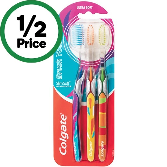 Colgate Slim Soft Advanced Toothbrush Pk 3