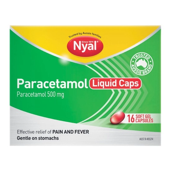 Nyal Paracetamol Liquid Capsules Pk 16§