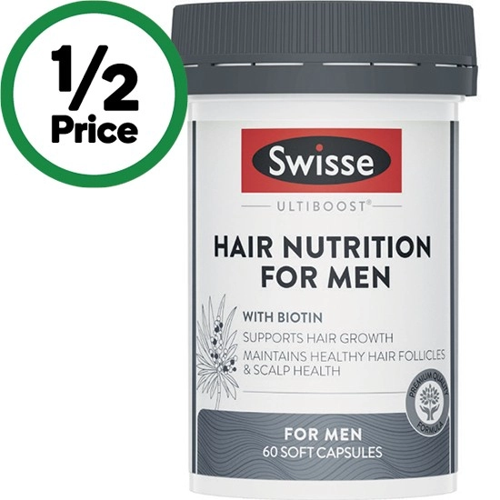 Swisse Ultiboost Hair Nutrition For Men Capsules Pk 60~