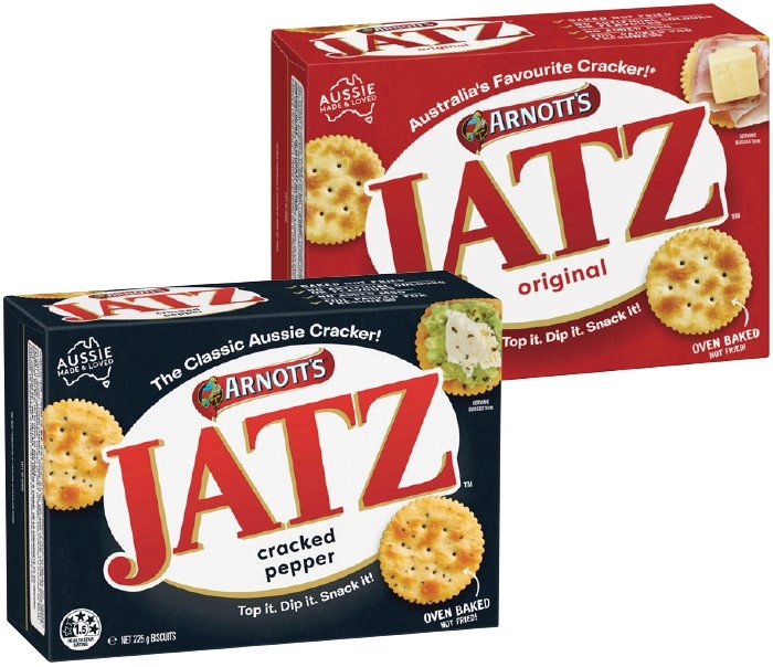 Arnott’s Jatz, Savoy 225g, Clix or Salada 250g Selected Varieties