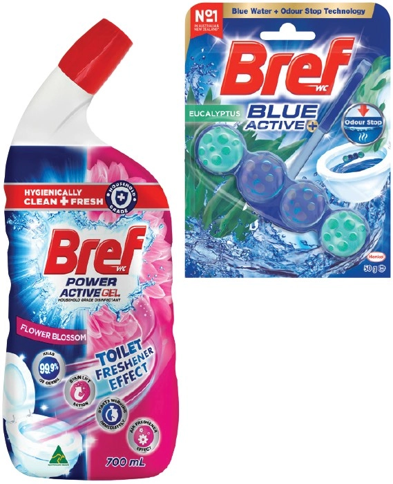 Bref Rim Block Toilet Cleaner 42‑50g or Gel 600‑700mL Selected Varieties