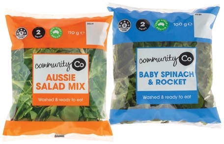 Community Co Aussie Salad Mix 110g or Baby Spinach & Rocket 100g