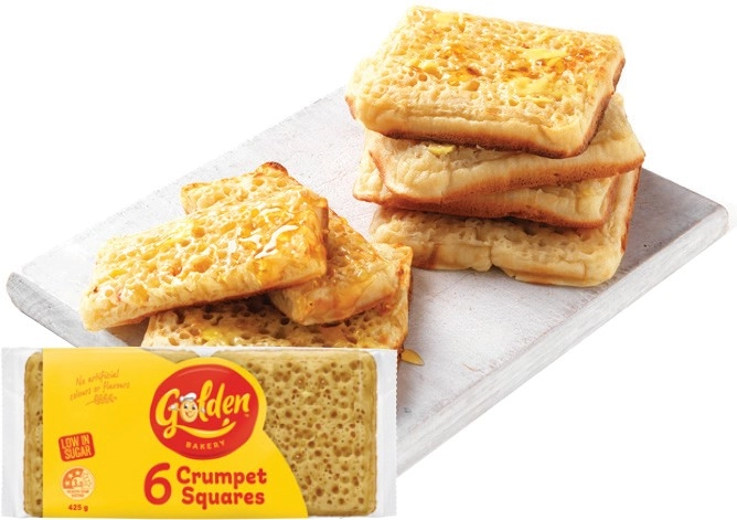 Golden Crumpet Squares 6 Pack