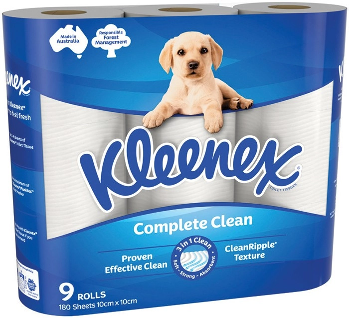 Kleenex Complete Clean Toilet Tissue 9 Pack