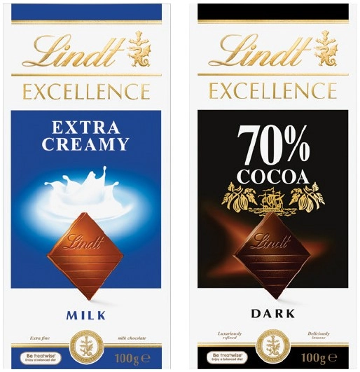 Lindt Excellence Chocolate Block 80‑100g or Lindor 100g Selected Varieties