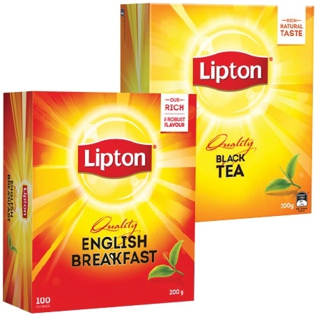 Lipton Black Tea or English Breakfast Tea Bags 100 Pack