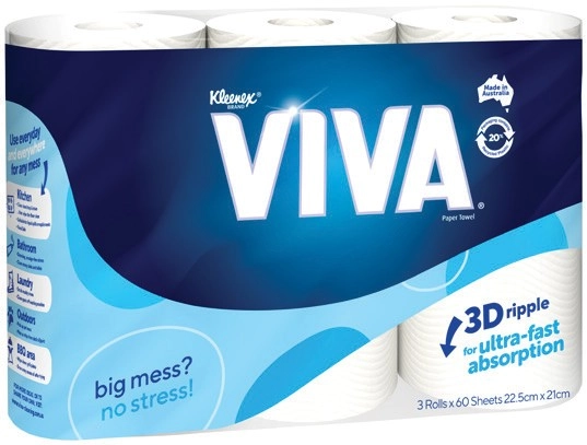 Viva Paper Towel or Cooking Towel 3 Pack Selected Varieties