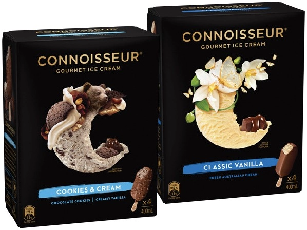 Connoisseur Gourmet Ice Cream 4 Pack or Mini 6 Pack Selected Varieties