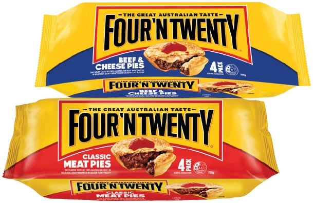 Four’N Twenty Meat Pies 4 Pack Selected Varieties