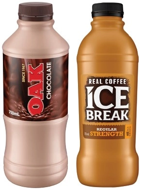 Ice Break Real Coffee or Oak Flavoured Milk 750mL Selected Varieties