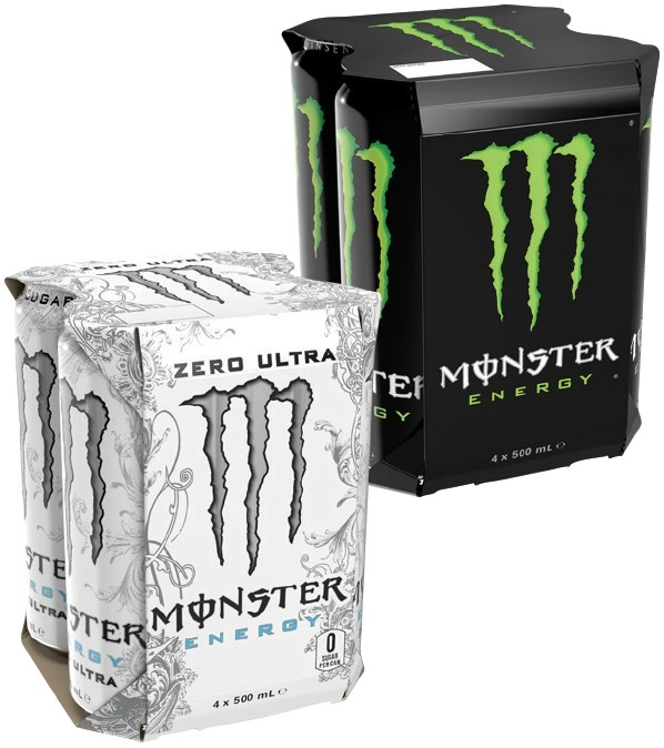 Monster Energy Drink 4x500mL Selected Varieties