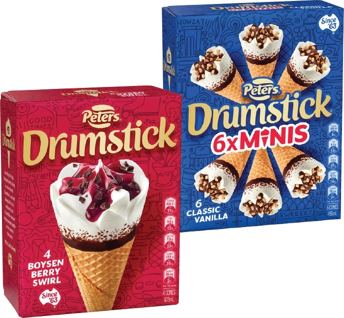 Peters Drumstick 4 Pack or Minis 6 Pack Selected Varieties