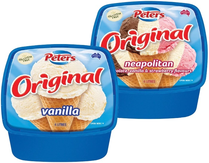 Peters Original Ice Cream 4 Litre Selected Varieties