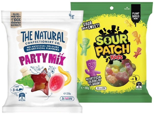 The Natural Confectionery Co. 130-230g or Sour Patch Kids Bag 190g Selected Varieties