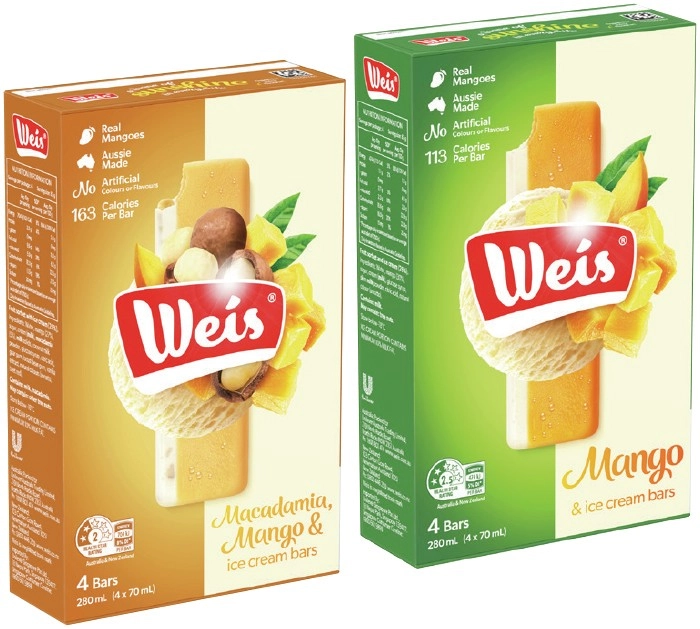 Weis Bar 4 Pack or Mini 6 Pack Selected Varieties