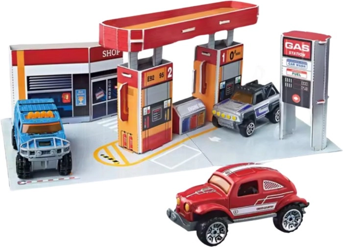 Skyway Diecast Petrol Station Playset