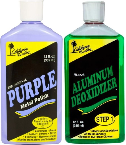 California Custom Purple Metal Polish 355ml & Aluminium Deoxidiser 355ml