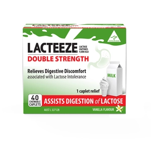 LACTEEZE Double Strength 40 chewable Caplets