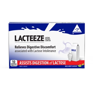 LACTEEZE Lactase Enzymes 10 Tablets