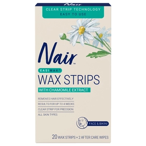 Nair Easiwax Wax Strips with Chamomile Extract Face & Bikini 20 Pack