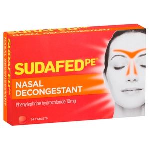 Sudafed PE Nasal Decongestant 24 Tablets