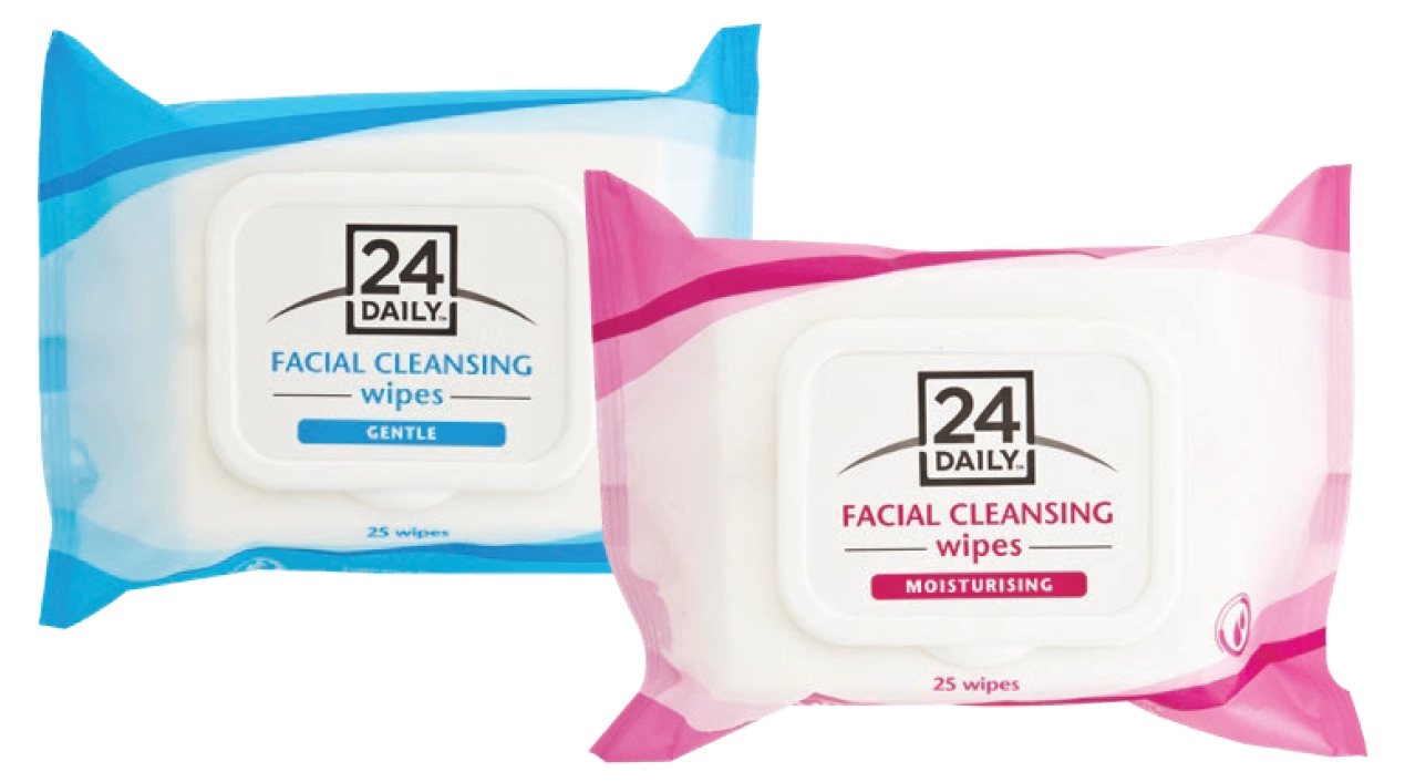 24 Daily Facial Cleansing Wipes Gentle or Moisturising 25 Wipes