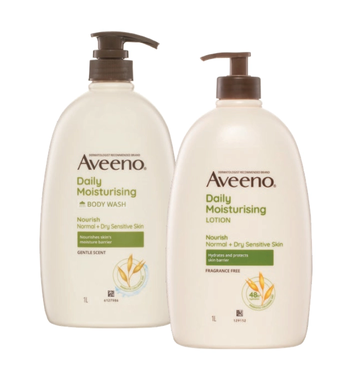 Aveeno Daily Moisturising Body Wash or Lotion 1 Litre