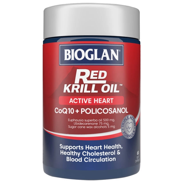 Bioglan Red Krill Oil Active Heart 60 Capsules