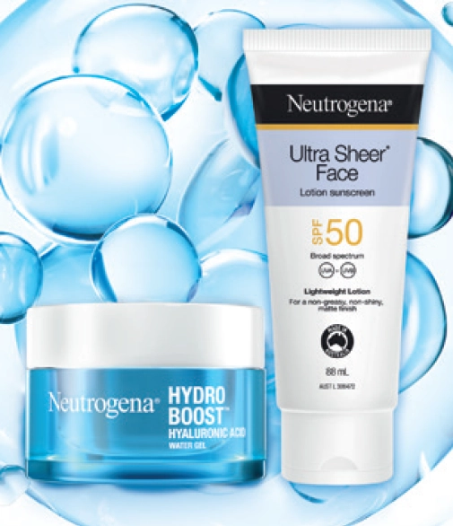 Neutrogena Ultra Sheer Face Lotion SPF 50 88ml or Hydro Boost Hyaluronic Acid Water Gel 50g