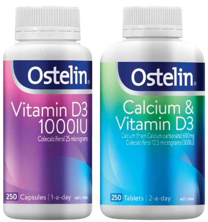 Ostelin Vitamin D3 1000IU 250 Capsules or Calcium & Vitamin D3 250 Tablets