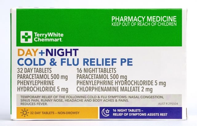 TerryWhite Chemmart Cold & Flu Relief Day & Night PE 48 Tablets